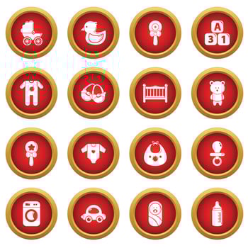 Baby born icons set, Simple style vector