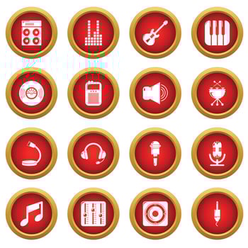 Recording studio symbols icons set, simple style vector