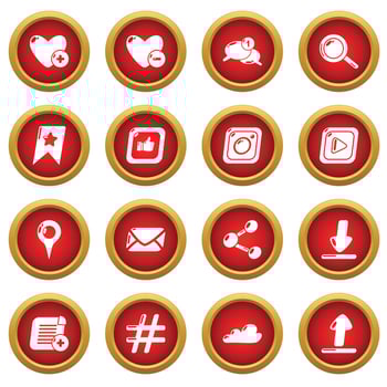 Social network icons set, simple style vector