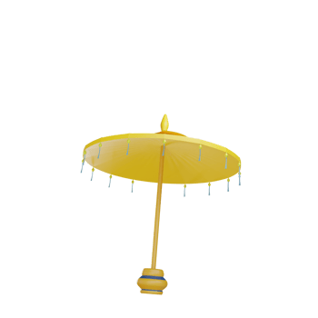 3d umbrella object with transparent background png