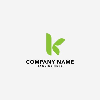 initial letter k leaf logo vector illustration isolated on white background