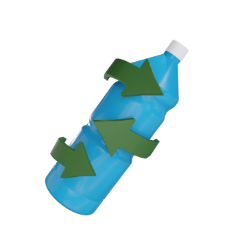 3d bottle recycling illustration with transparent background png