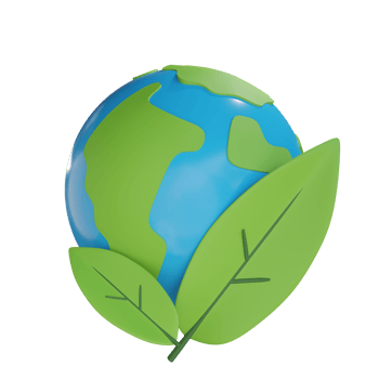 3d earth leaf illustration with transparent background png