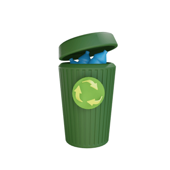 3d trash can bottle illustration with transparent background png