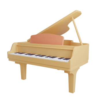 3d grand piano object with transparent background png