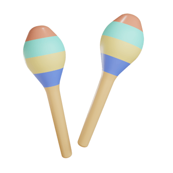 3d maraca object with transparent background png