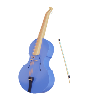 3d double bass object with transparent background png