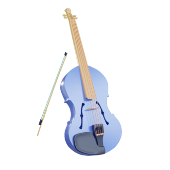3d violin object with transparent background png