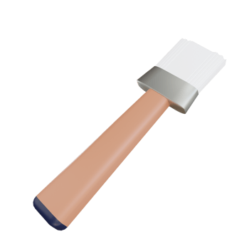 3D paint brush object with transparent background png