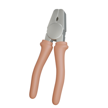 3D pliers object with transparent background png
