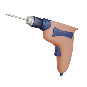 3D drill object with transparent png