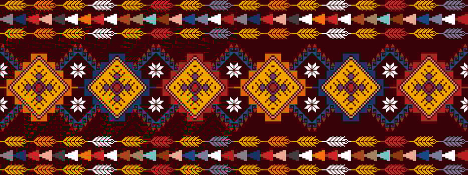 Abstract geometric motif ethnic seamless pattern design. Aztec fabric carpet mandala ornaments textile decorations wallpaper. Tribal boho native ethnic turkey traditional embroidery vector background