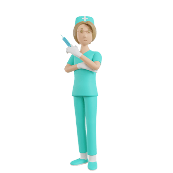 3d render nurse illustration with medical injection png