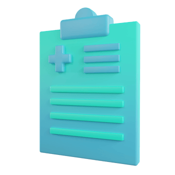 3d render medical records object png