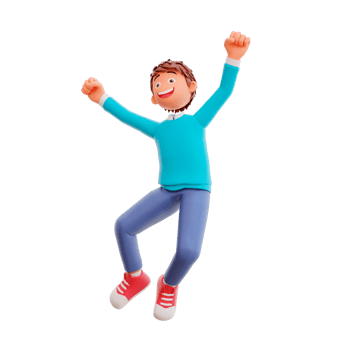 cute boy happy jump png