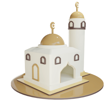 3d mosque illustration with transparent background png