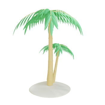 3D date palm object transparent background png