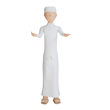 3d man muslim introduce illustration with transparent background png