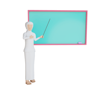 3d woman muslim teaching illustration with transparent background png