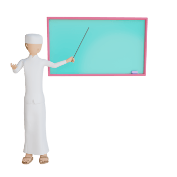 3d man muslim teaching illustration with transparent background png