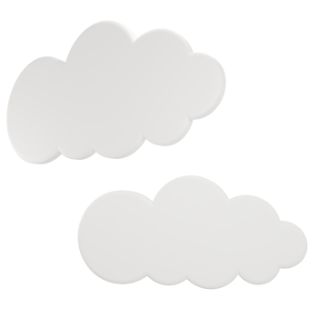small cloud ornament illustration 3d render png