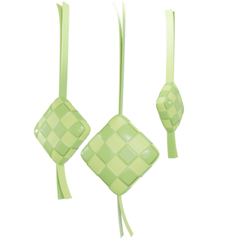 ketupat eid al fitr illustration 3d render png