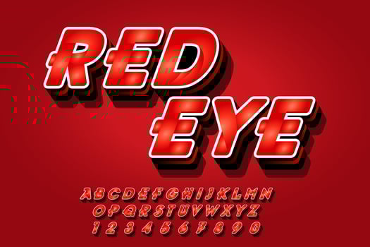 Lettering font effects in 3d. alphabet letters  and number  for Title, Header, Lettering, Logo and other project vector