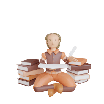 3d shakespeare book and pen with transparent background png