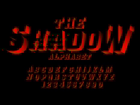 lettering font, alphabet letters and uppercase letters in 3d view with shadow effect vector
