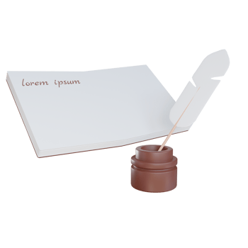 3d book pen illustration with transparent background png