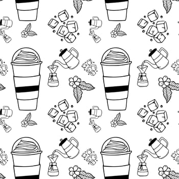 Coffee seamless pattern doodle vector design