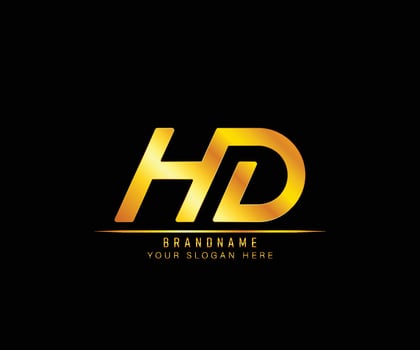Creative elegant trendy modern monogram logo design gold color HD initial based Alphabet icon logo vector