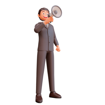 bussinesman with megaphone png