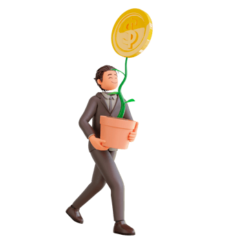 illustration bussinesman investing and getting profit. Finance png