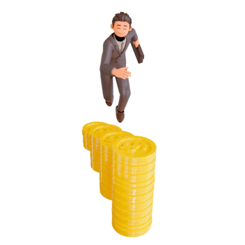 illustration successful bussinesman or investor presenting stack of money png