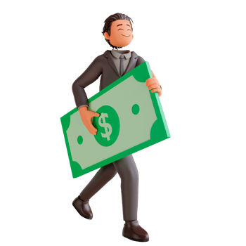 illustration bussinesman with dollar png