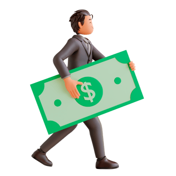 illustration bussinesman with dollar png