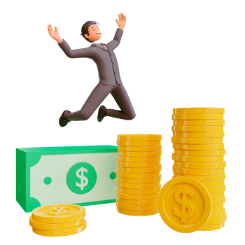 happy rich celebrating income growth png
