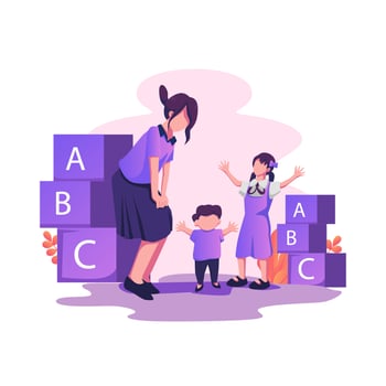 early education vector flat illustration design