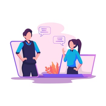 unived communication vector illustration flat style design
