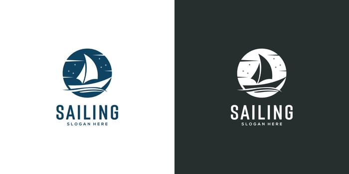 sailing yacht logo vector design