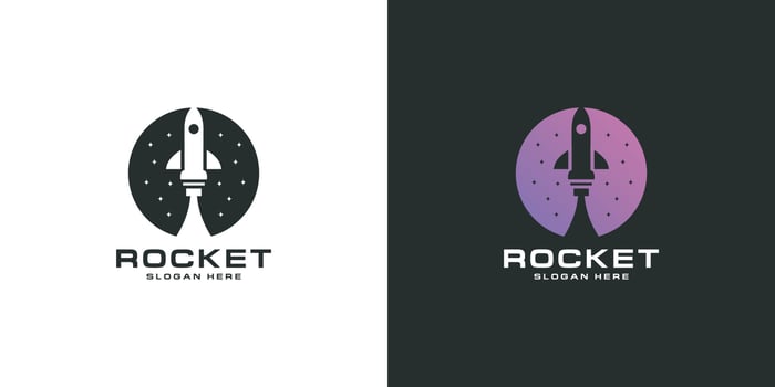 rocket launch logo vector template