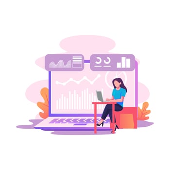 financial data management vector flat style illustration design
