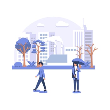 enfirontment day, echologi nature polution vector flat style illustration design