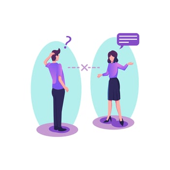 Communication gap flat style illustration vector design