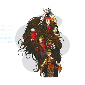 traditional dancer of indonesia vector illustration design