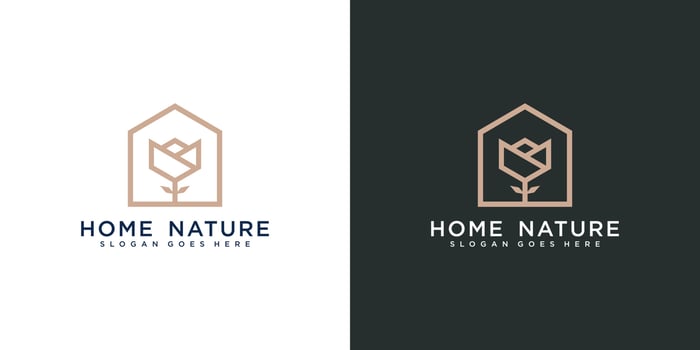 Rose home logo design vector