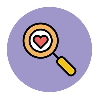 Trendy Love Search vector