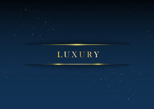 Abstract navy blue luxury backgrounds with golden glitter. Vector geometric graphic elements of stripe lines and shadow for poster, flyer, brochure, presentation, template, banner.