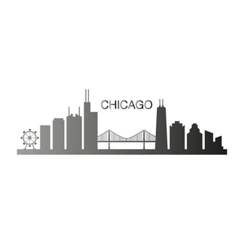 Chicago skyline illustrated vector